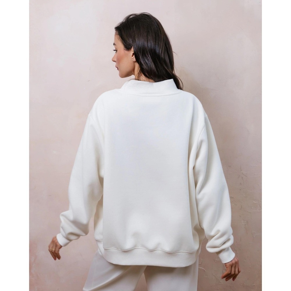 Parke Sweatshirt Bridal Varsity Mockneck Pearl L/XL NWT - Picture 3 of 3